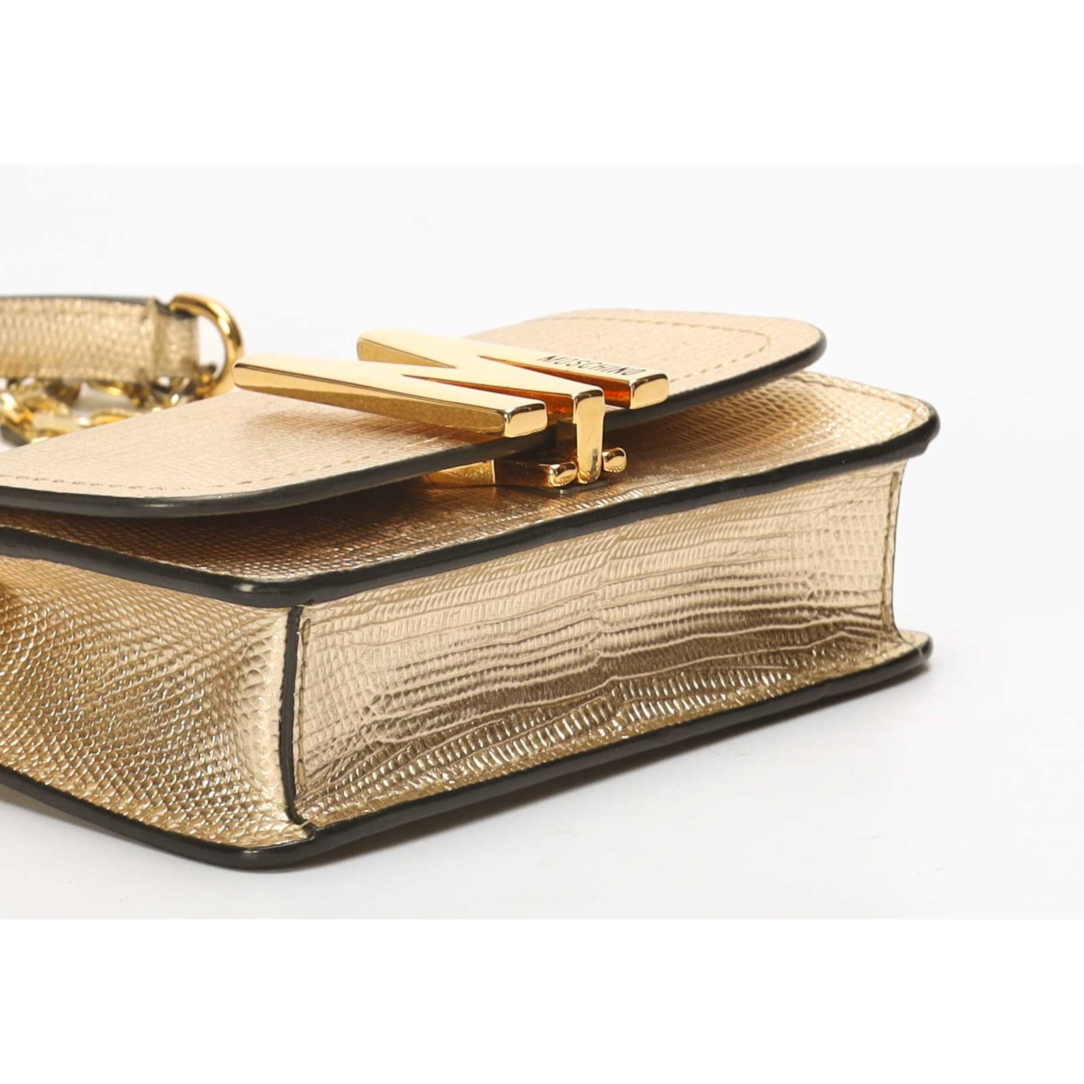 Moschino Logo Metallic Crossbody Bag