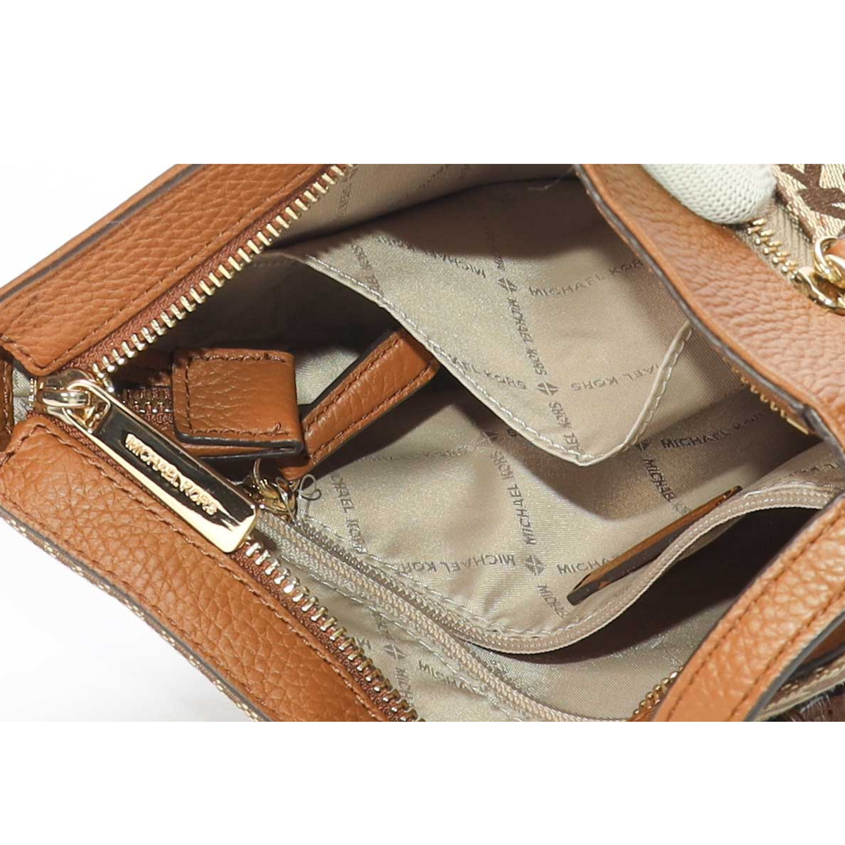 Michael Kors Connie Bag Tan Brown Crossbody Bag