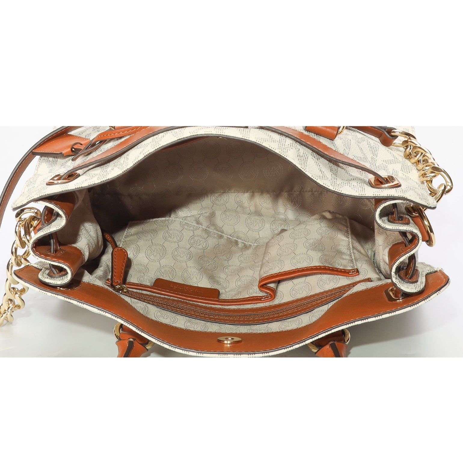 Michael Kors Hamilton White Logo Satchel