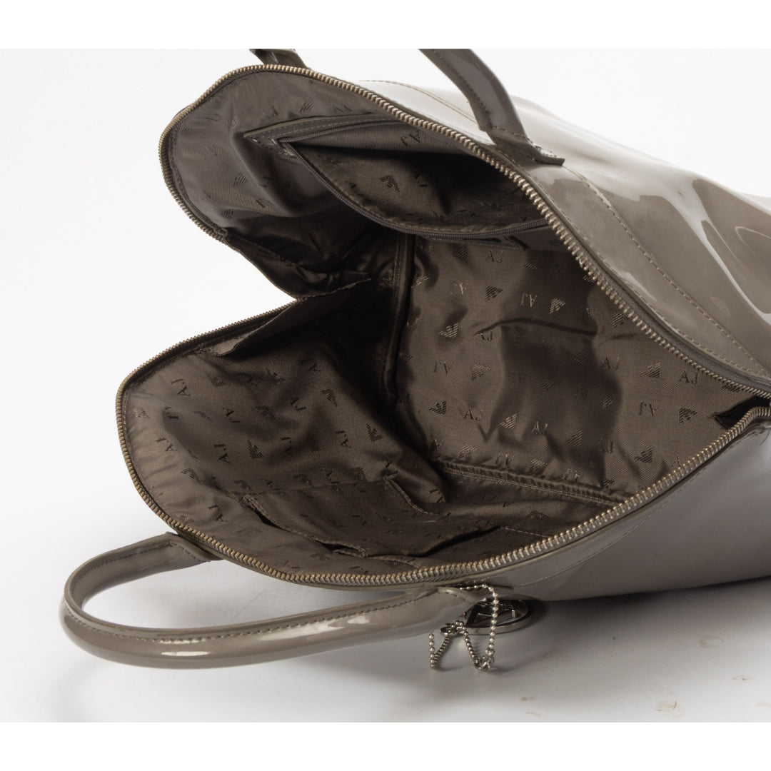 Armani Jeans Patent Bowler Satchel