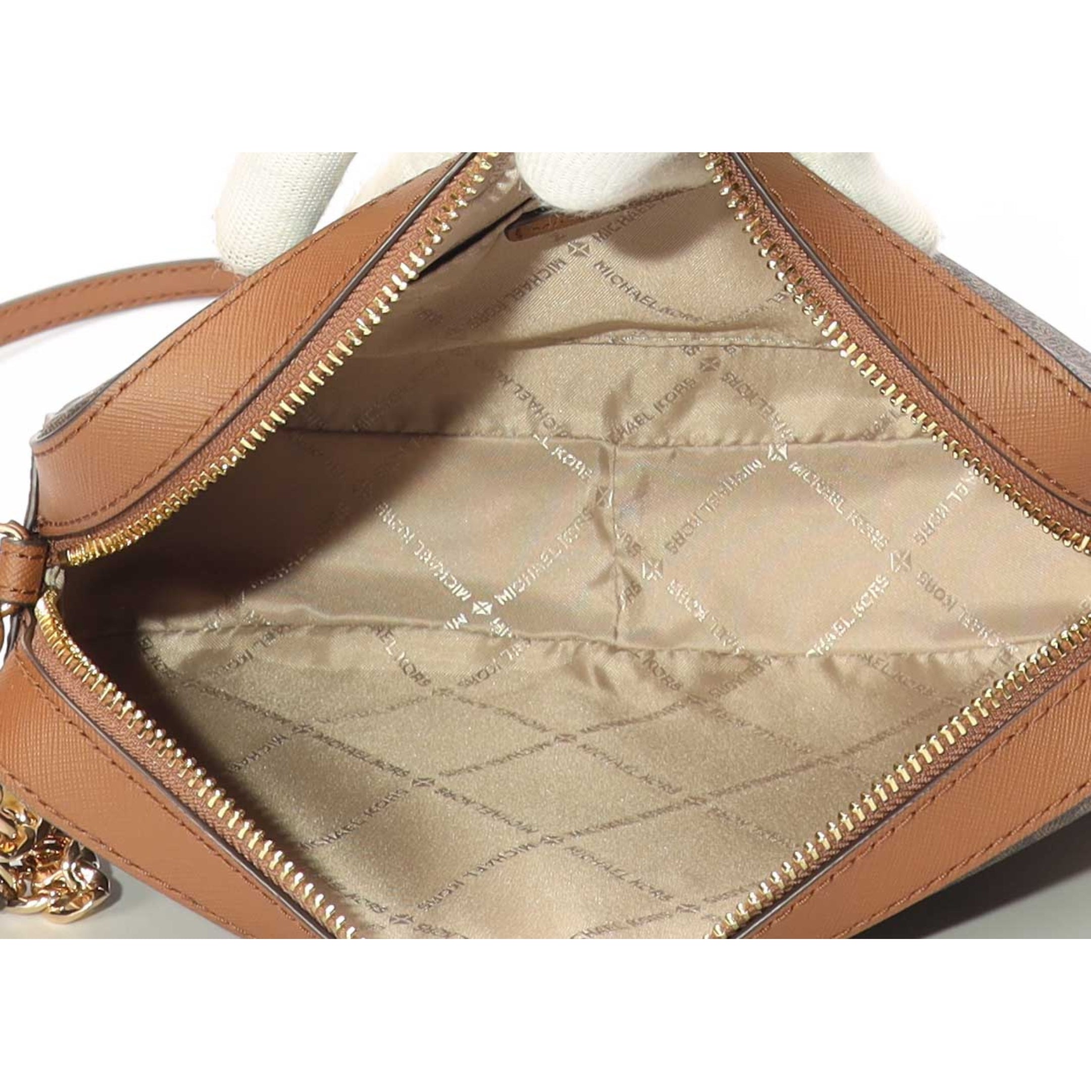 Michael Kors Brown Jet Set Logo Camera Crossbody Bag