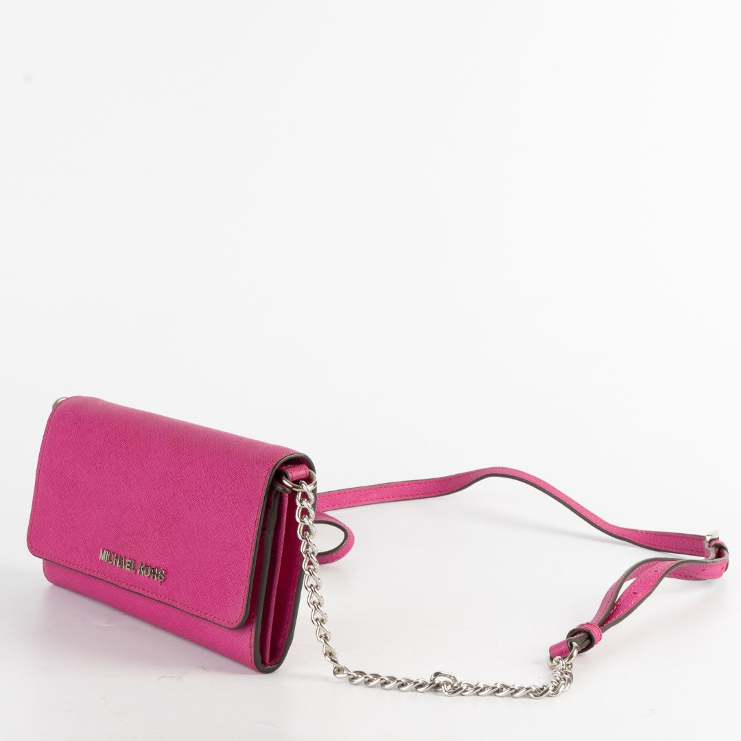Michael Kors Jet Set Travel Saffiano Leather Chain Wallet