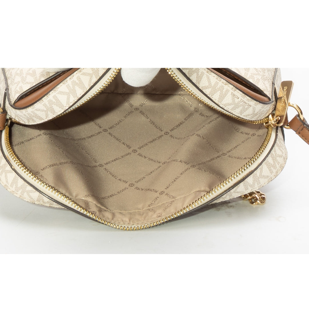 Michael Kors Jet Set Vanilla/Brown Crossbody Bag