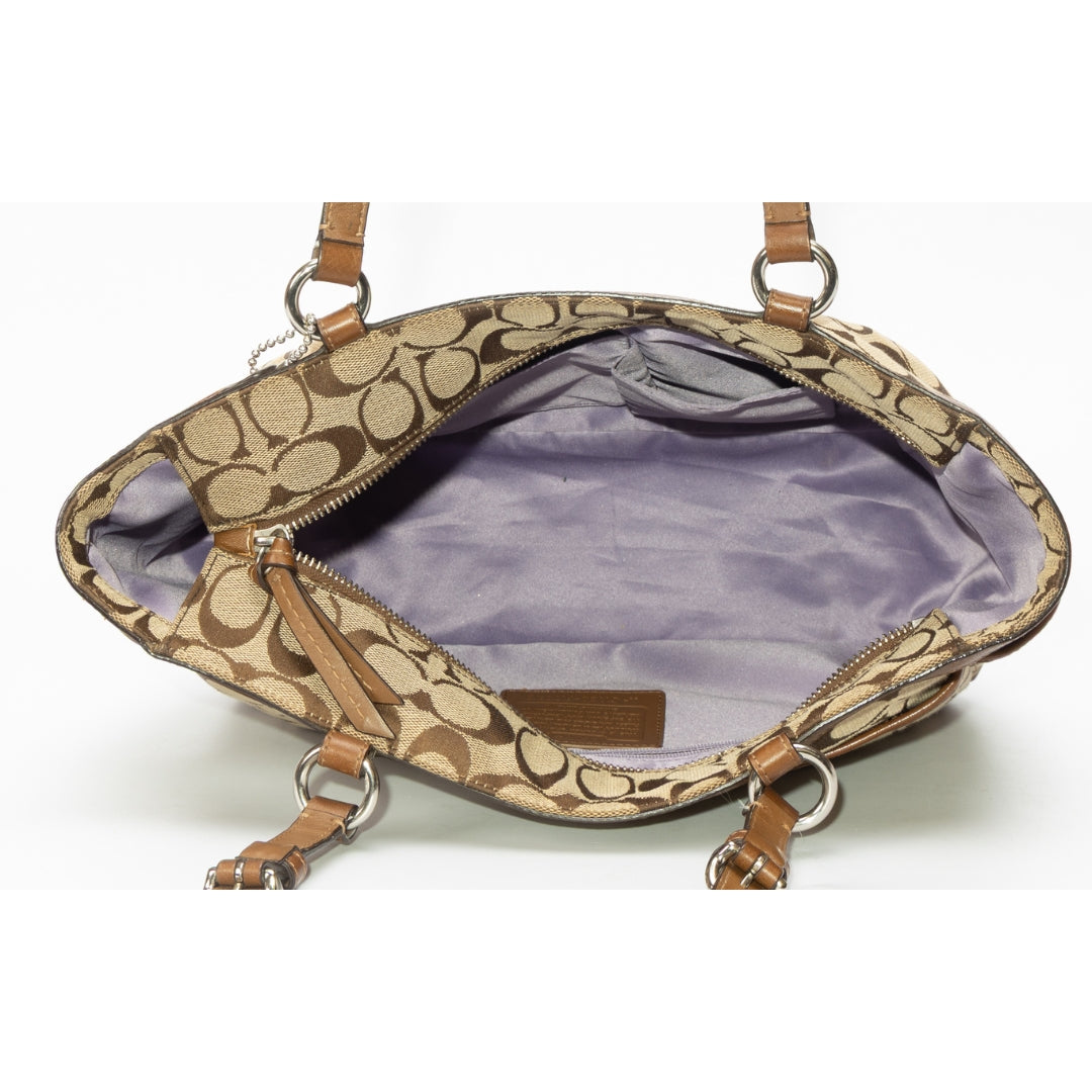 Coach Brown Canvas Monogram Shoulder Bag