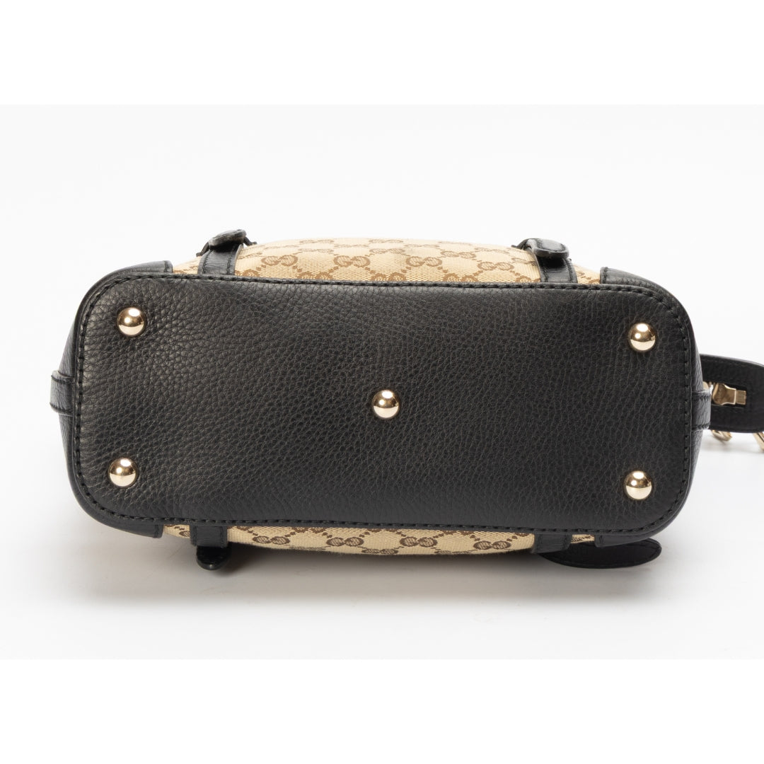 Gucci Beige-Black GG Canvas Classic Tote Bag