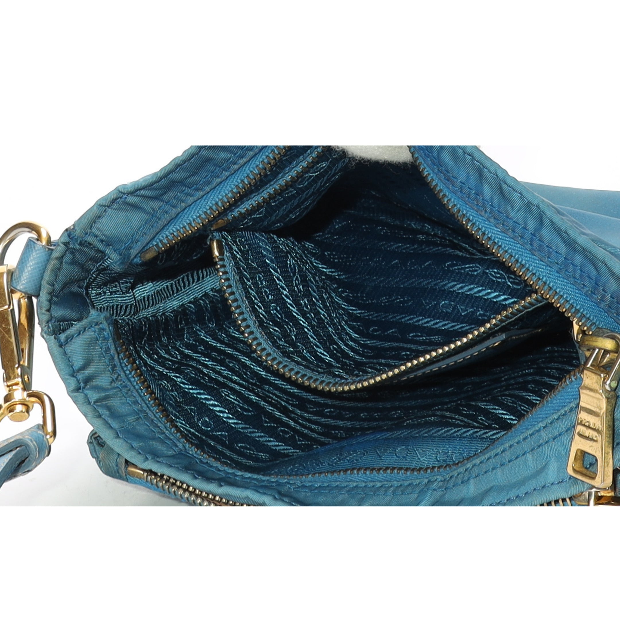 Prada Tessuto Blue Nappa Crossbody Bag