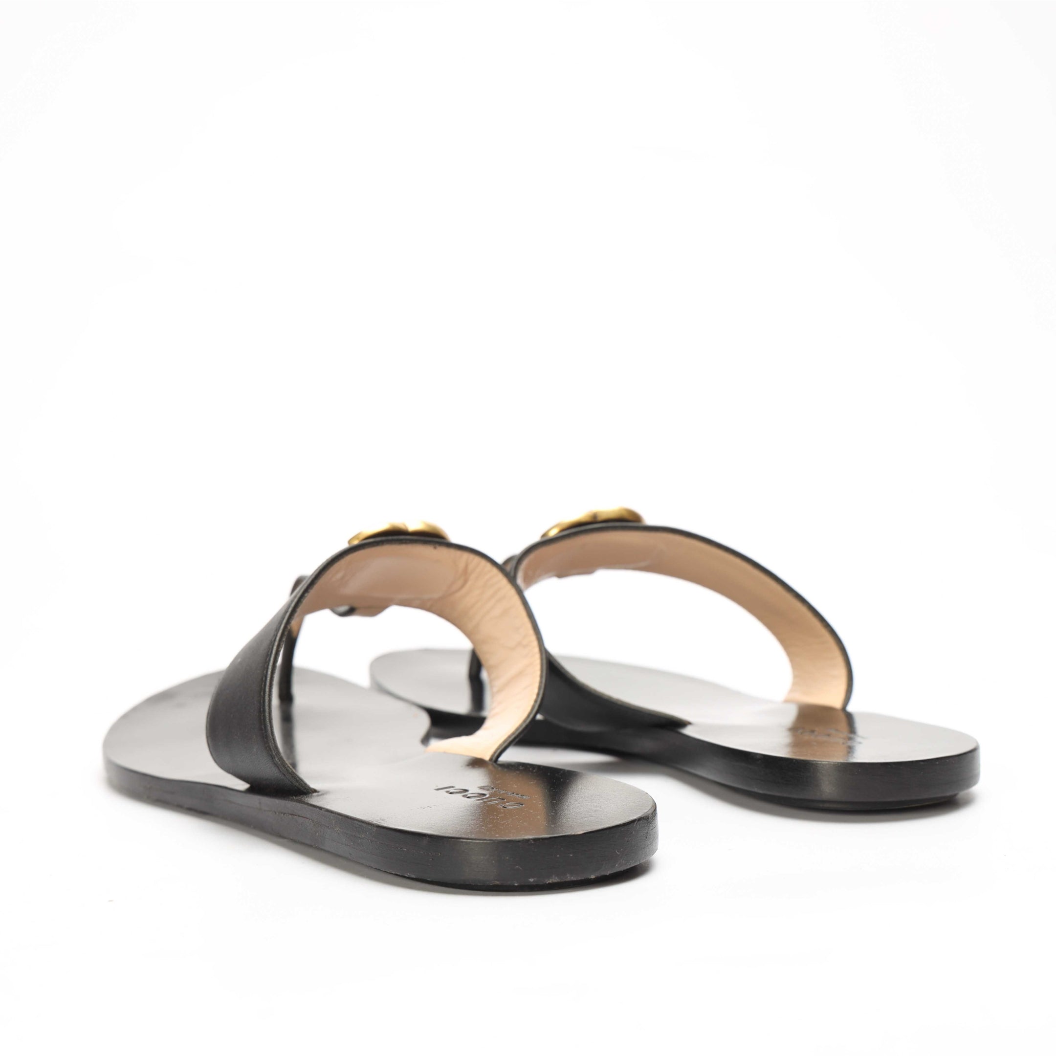 Gucci GG Black Thong Sandals