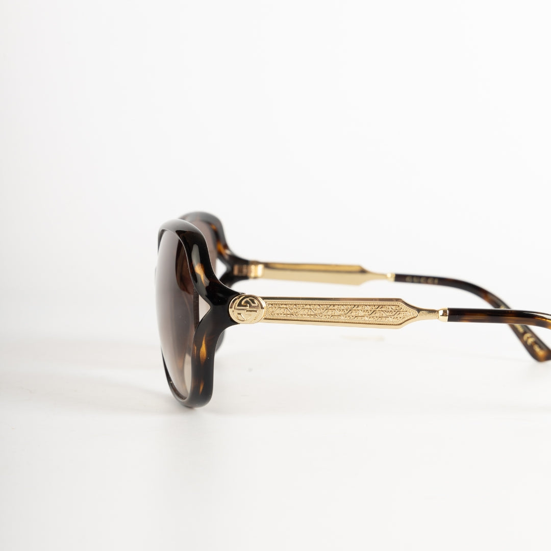Gucci Tortoise Oversize Round Sunglasses