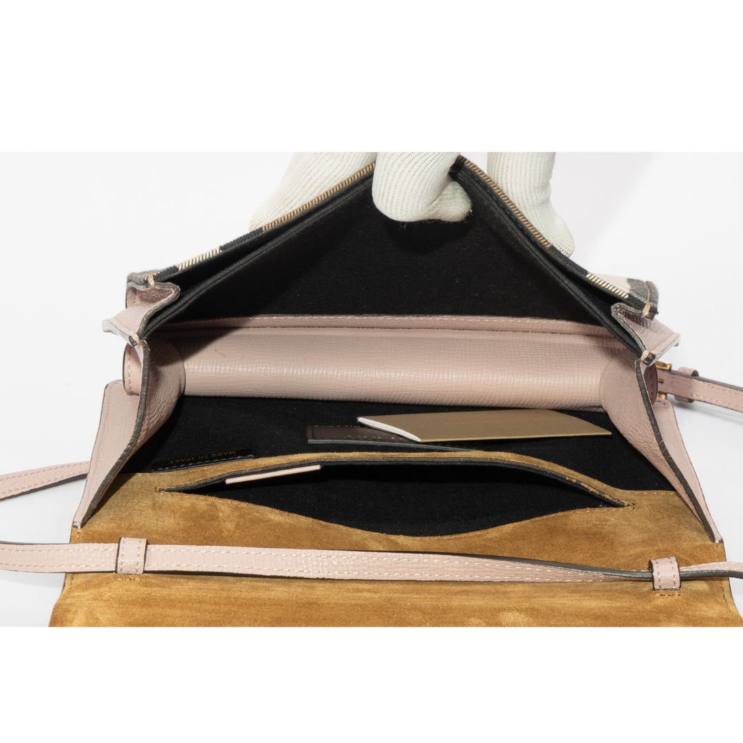 Burberry Pink House Check Canvas Macken Sling Bag