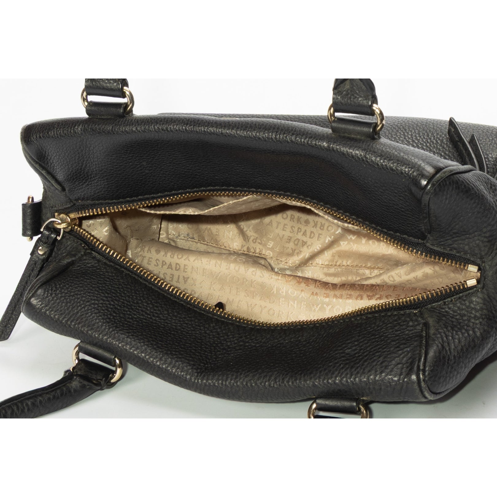 Kate Spade Black Leather Zip Satchel
