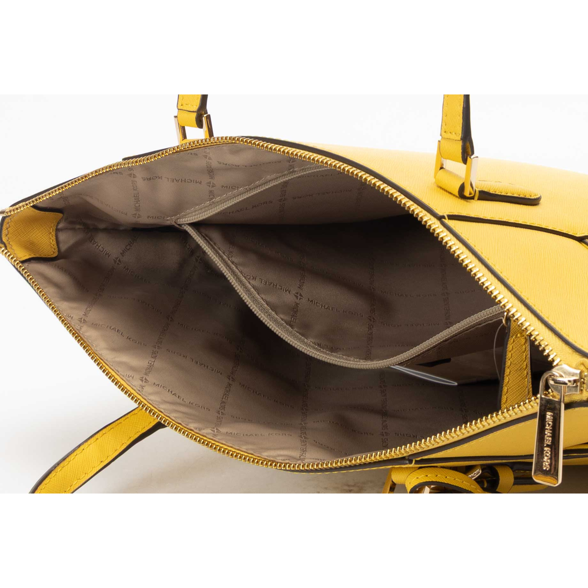 Michael Kors Tan Charlotte Yellow Tote