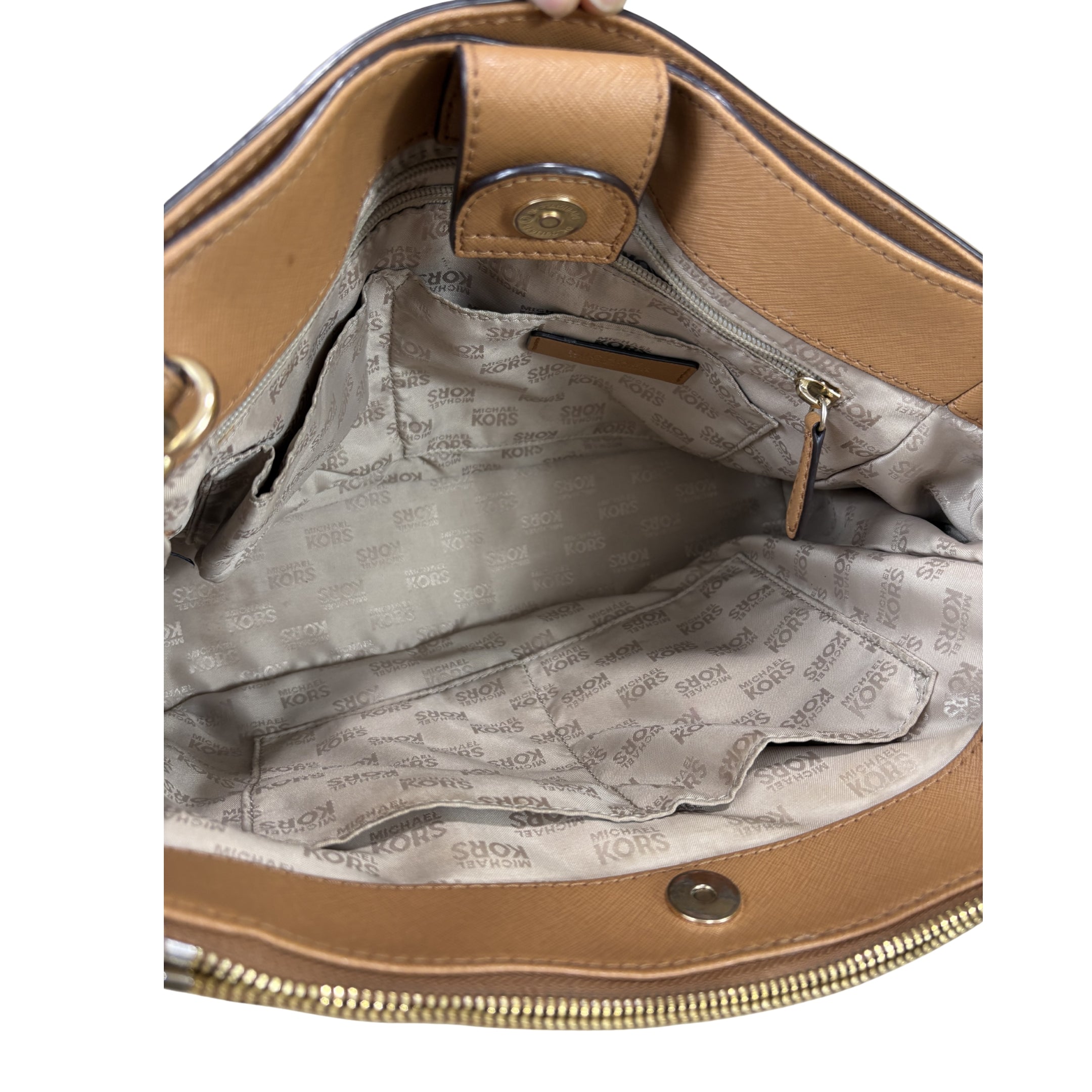 Michael Kors Tan Kellen Convertible Satchel