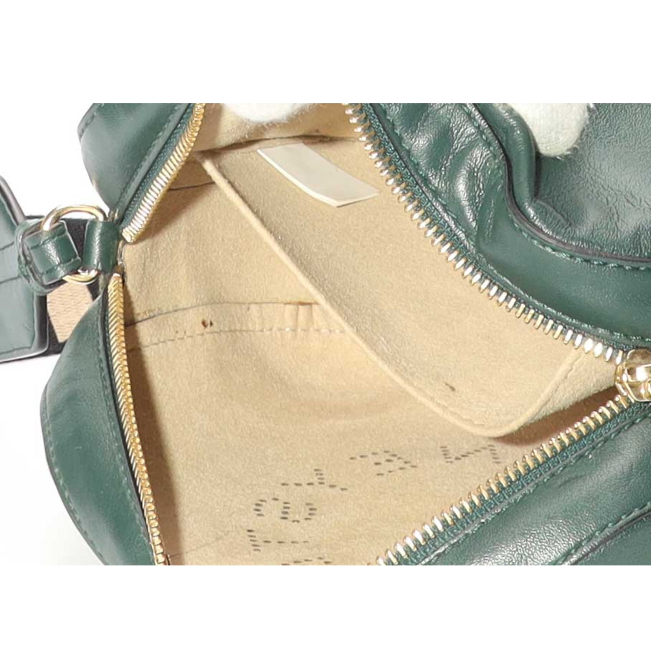 Stella Mccartney Green Grainy Small Camera Bag