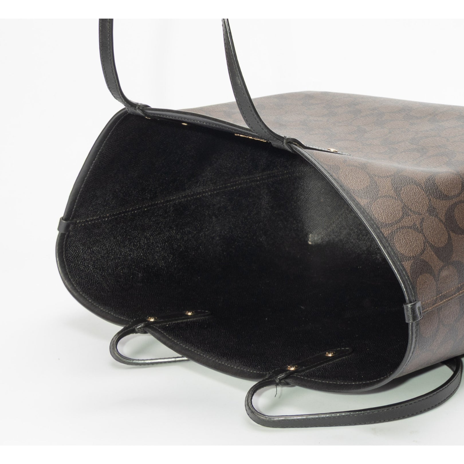 Coach Brown/Black Signature Canvas Reversible City Tote