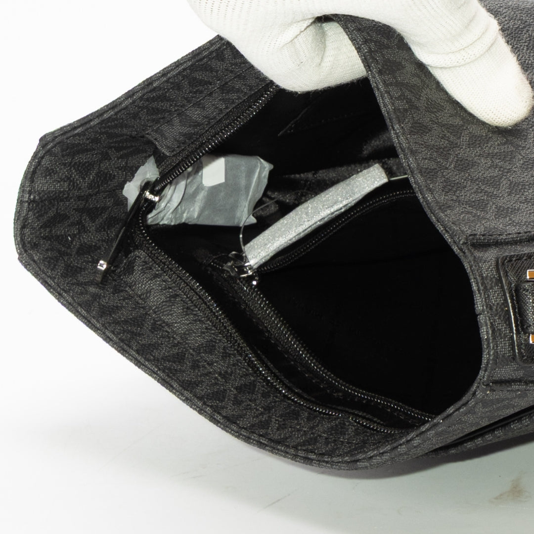 Michael Kors Black Jet Set Travel Logo Messenger Bag