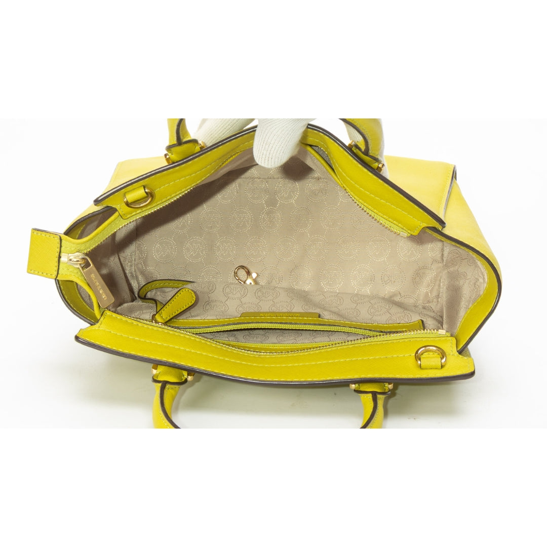 Michael Kors Lime Green Saffiano Selma Satchel