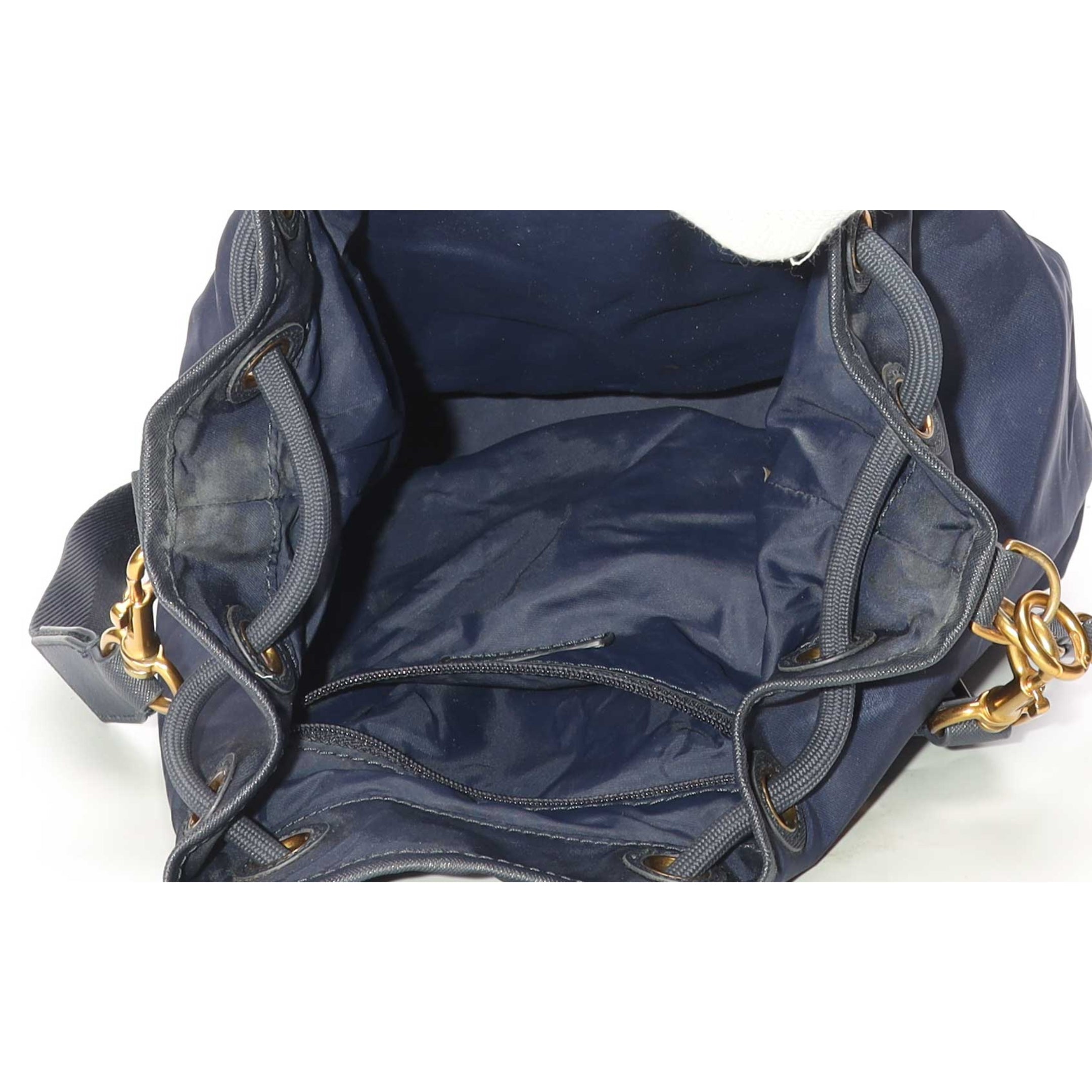 Tory Burch Navy Scout Mini Nylon Bucket Bag