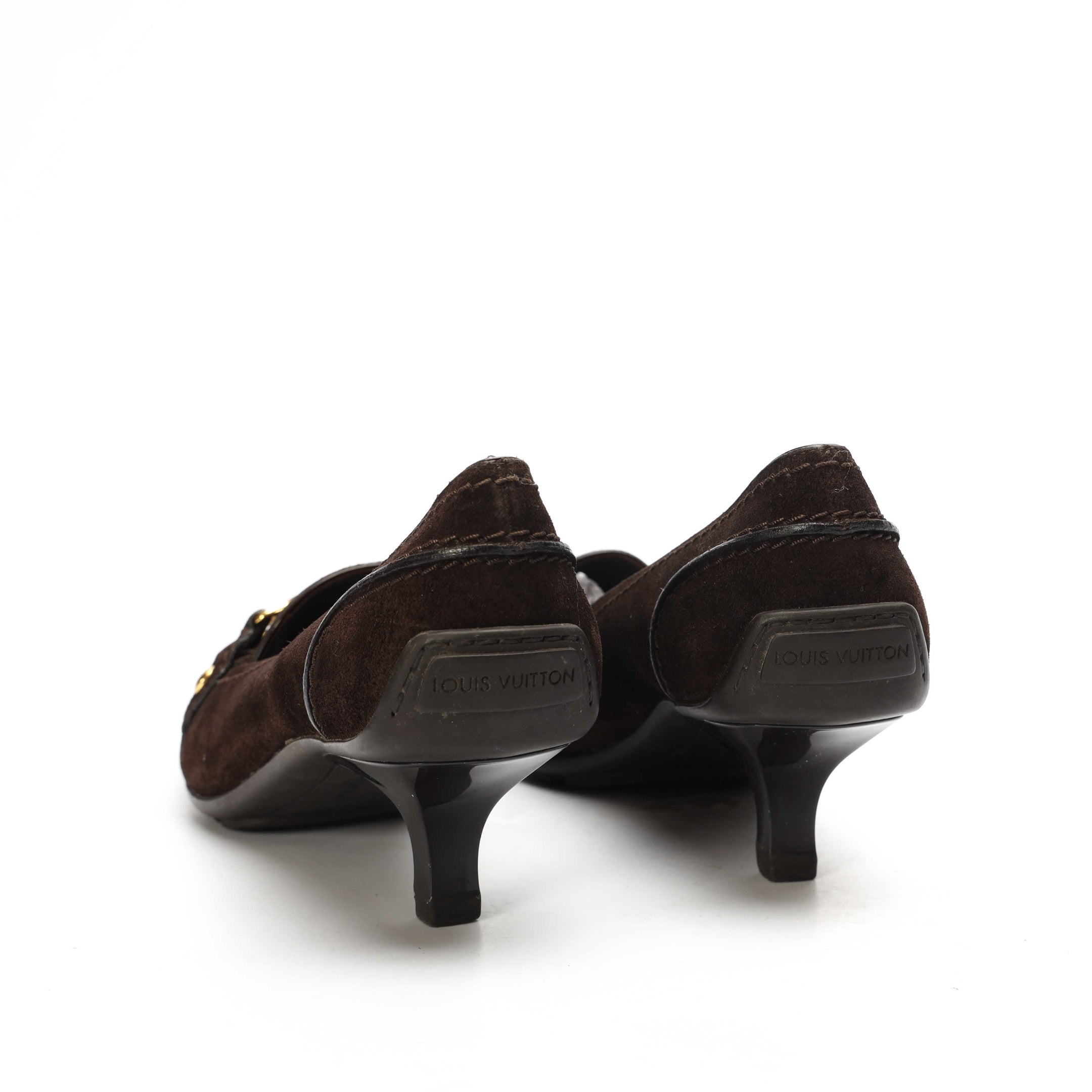 Louis Vuitton Suede Heeled Loafers