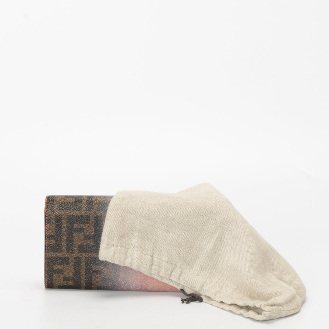 Fendi Pink Ombre Zucca Canvas Continental Wallet
