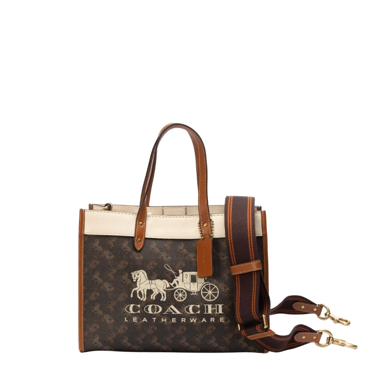 Coach Field Tote 30 With Horse And Carriage Print