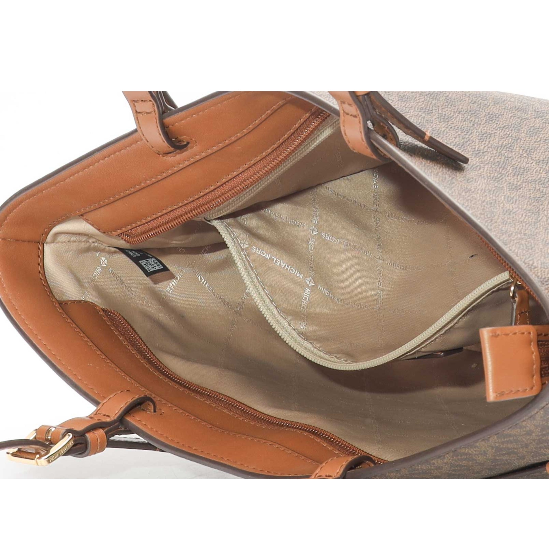 Michael Kors Jet Set Brown Medium Logo Pocket Tote