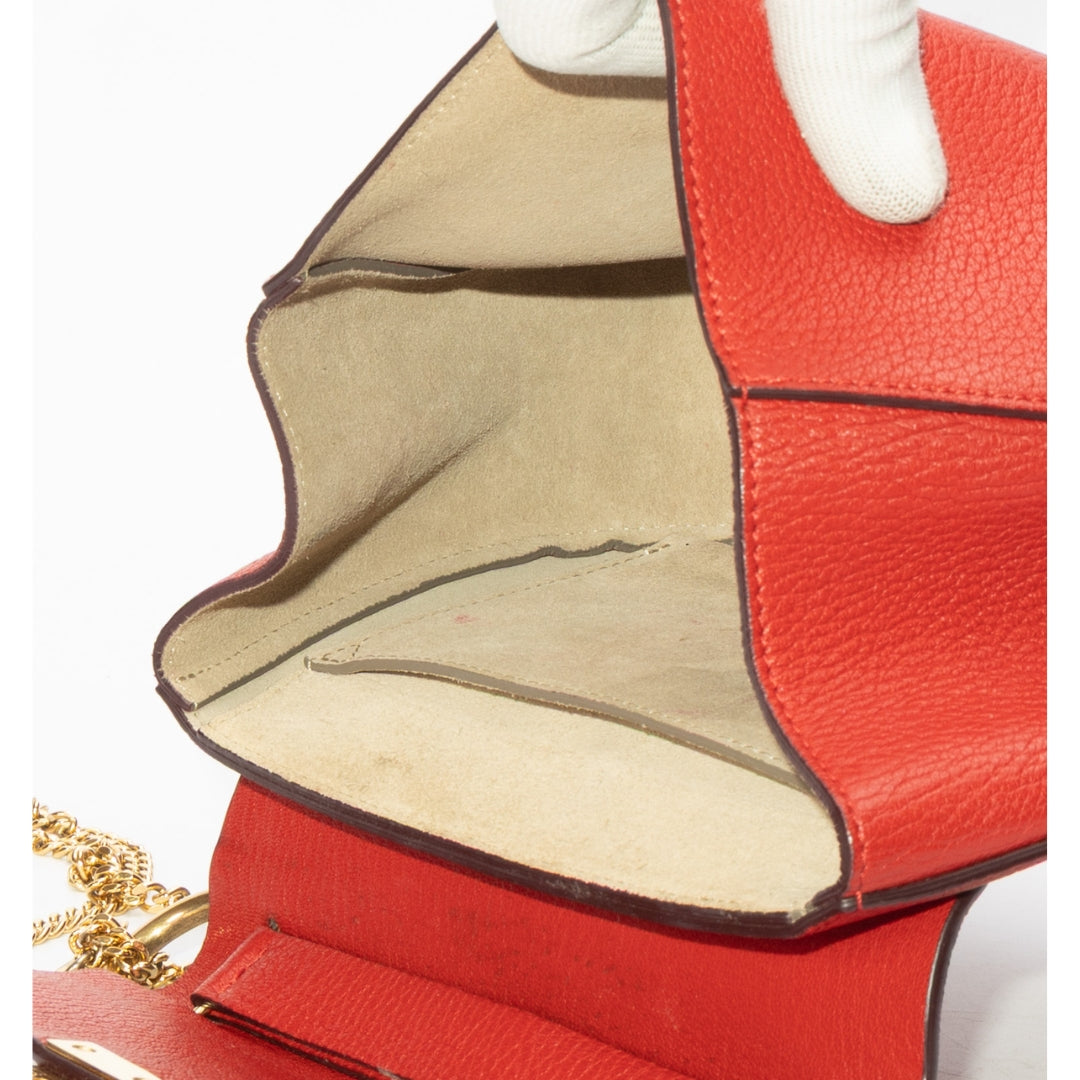 Chloe Red Drew Chain Crossbody Bag