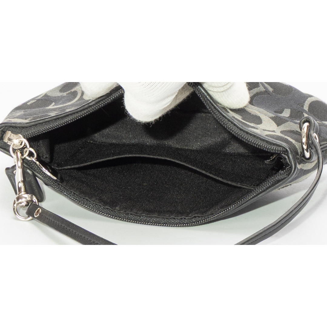 Coach Black Signature Canvas Wristlet