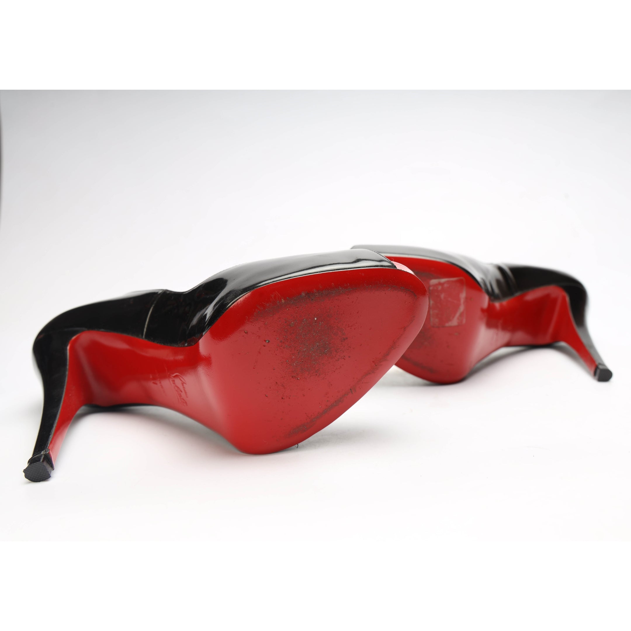 Christian Louboutin Black Red Peep Toe Pumps