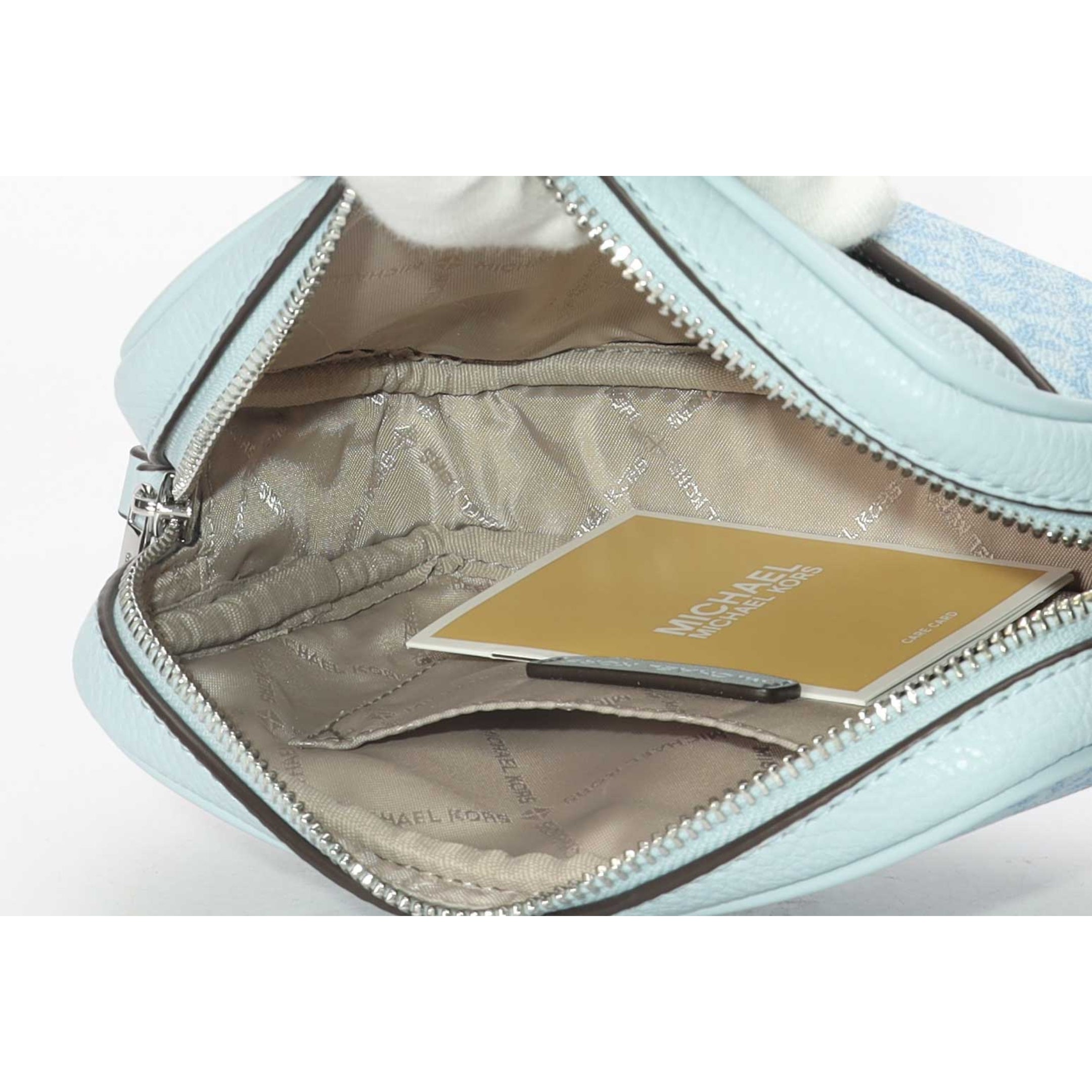 Michael Kors Sky Blue Jet Set Camera Crossbody Bag