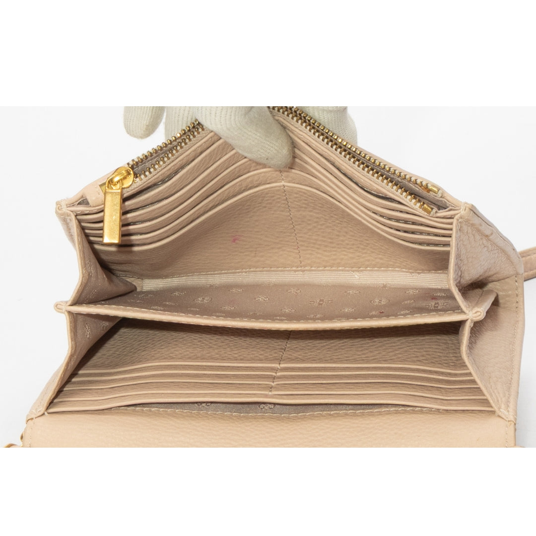 Tory Burch Britten Beige Flap Crossbody Bag