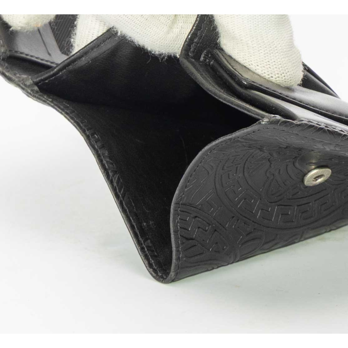Versace Medusa Black Trifold Wallet