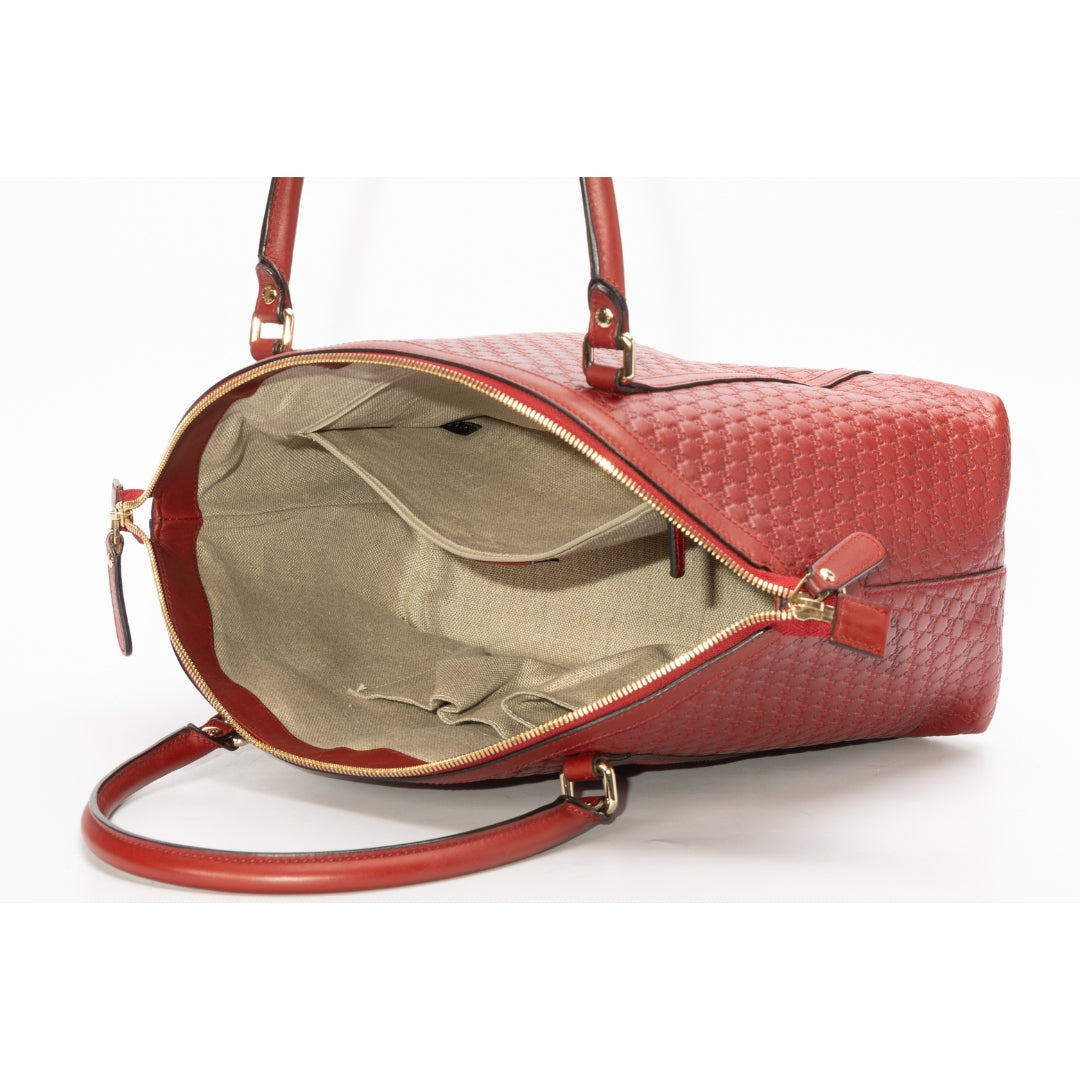 Gucci Red Microguccissima Leather Dome Satchel