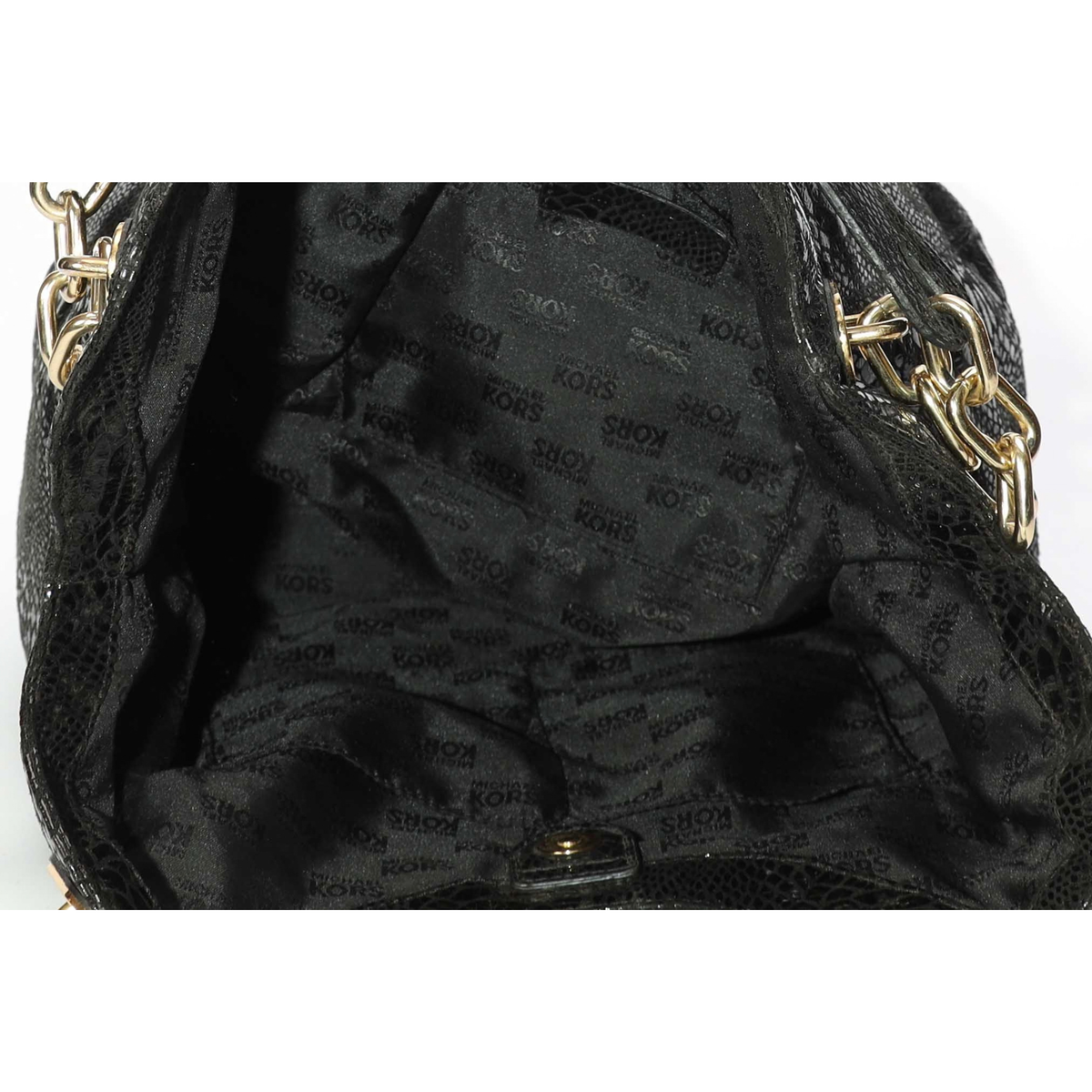 Michael Kors Embossed Black Shoulder Bag