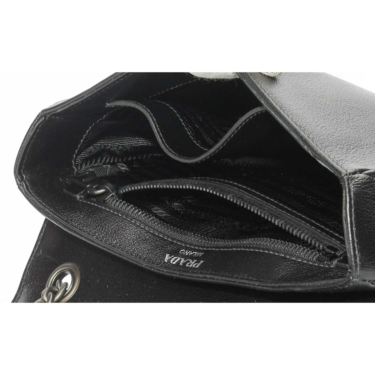 Prada Pattina Glace Calfskin Studded Flap Bag