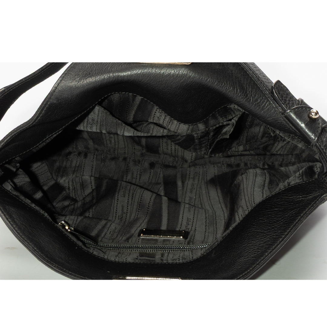 Salvatore Ferragamo Gancini Black Hobo Bag