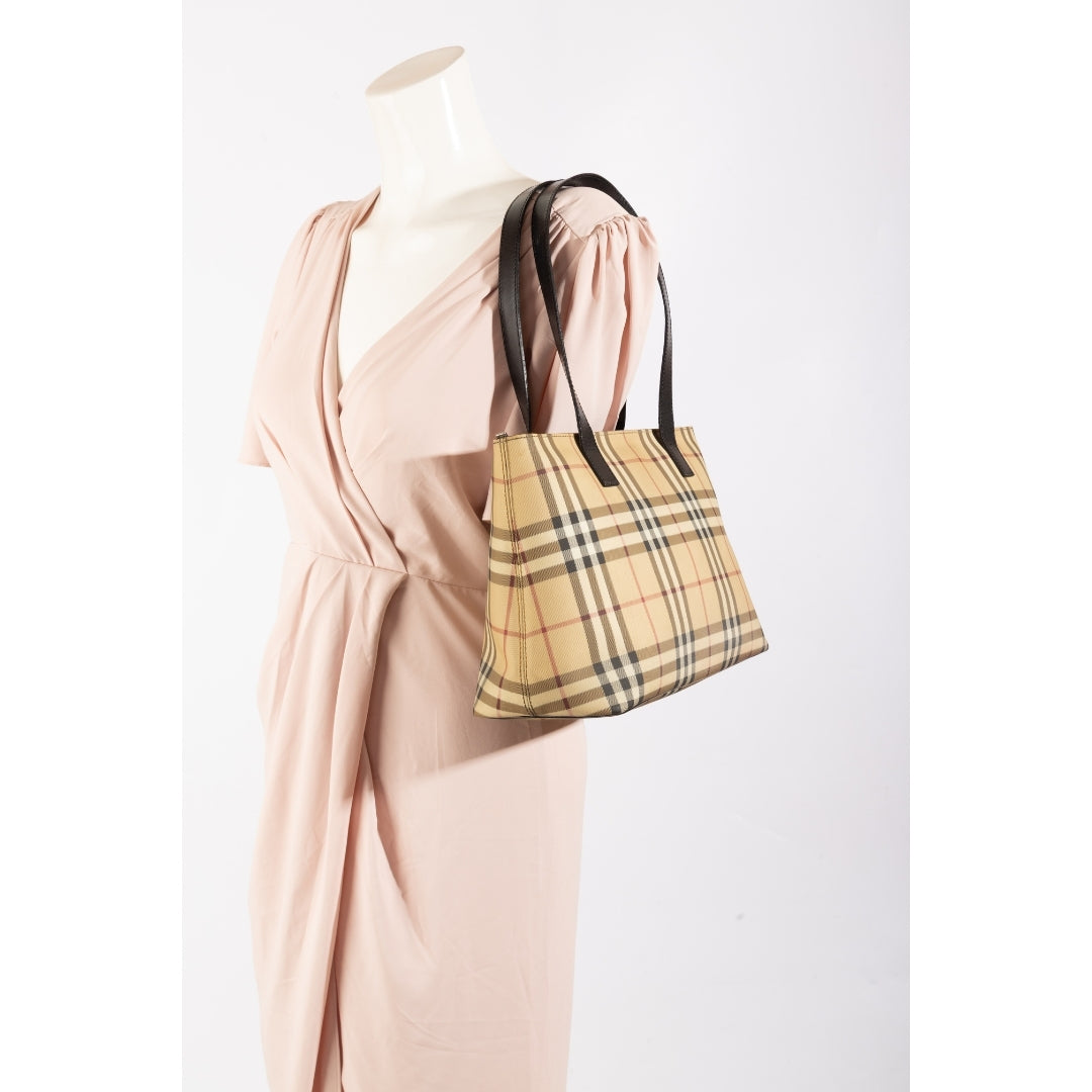 Burberry Haymarket Coated Canvas Tote