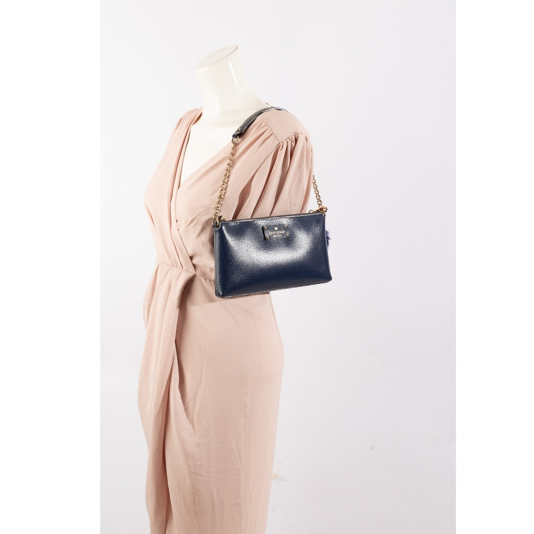 Kate Spade Leather Zip Chain Baguette Bag