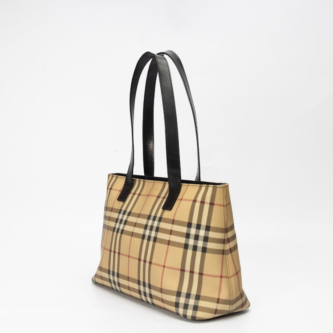 Burberry Haymarket Coated Canvas Tote