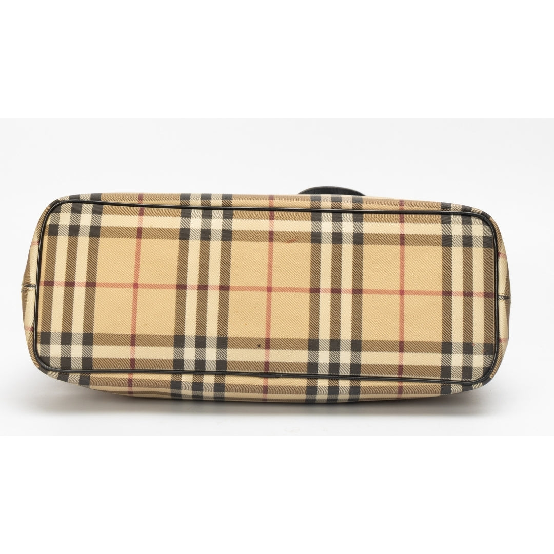 Burberry Haymarket Coated Canvas Tote