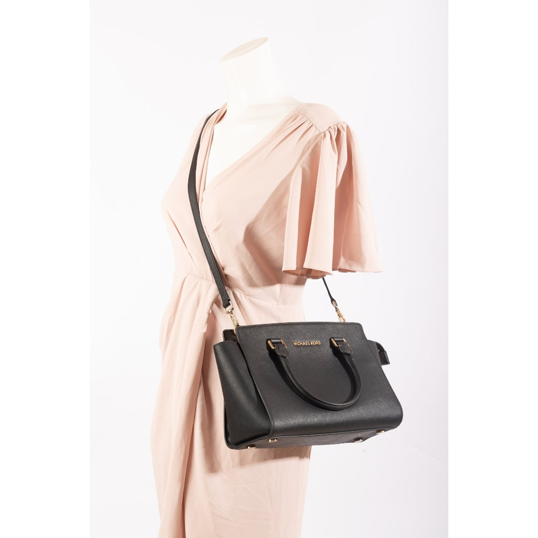 Michael Kors Black Selma Medium Cross Body Bag