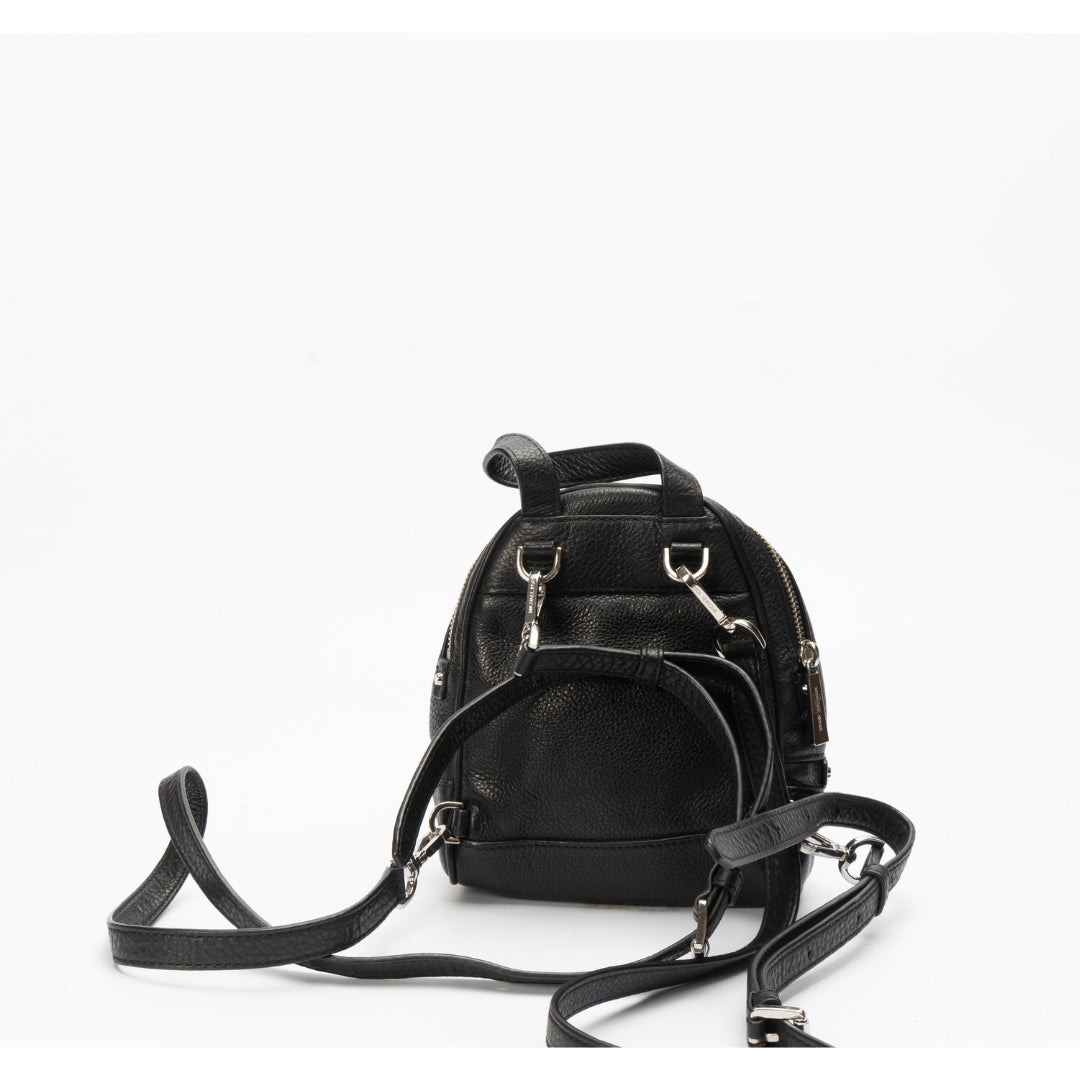 Michael Kors Black Leather Mini Rhea Backpack