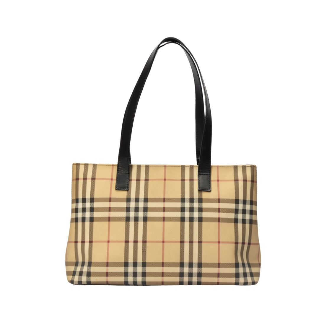 Burberry Haymarket Coated Canvas Tote