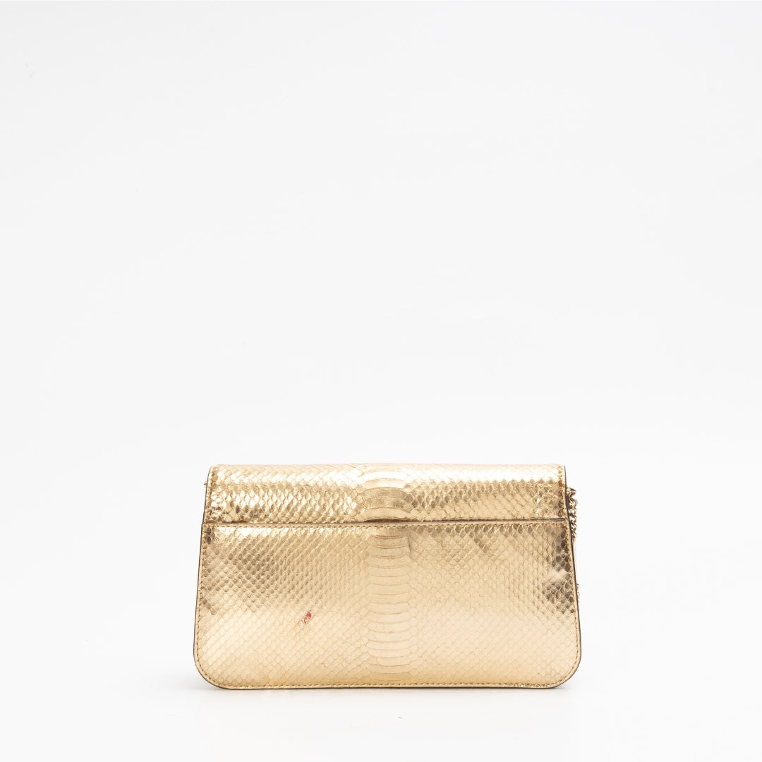 Michael Michael Kors Mott Pale Gold Large Clutch