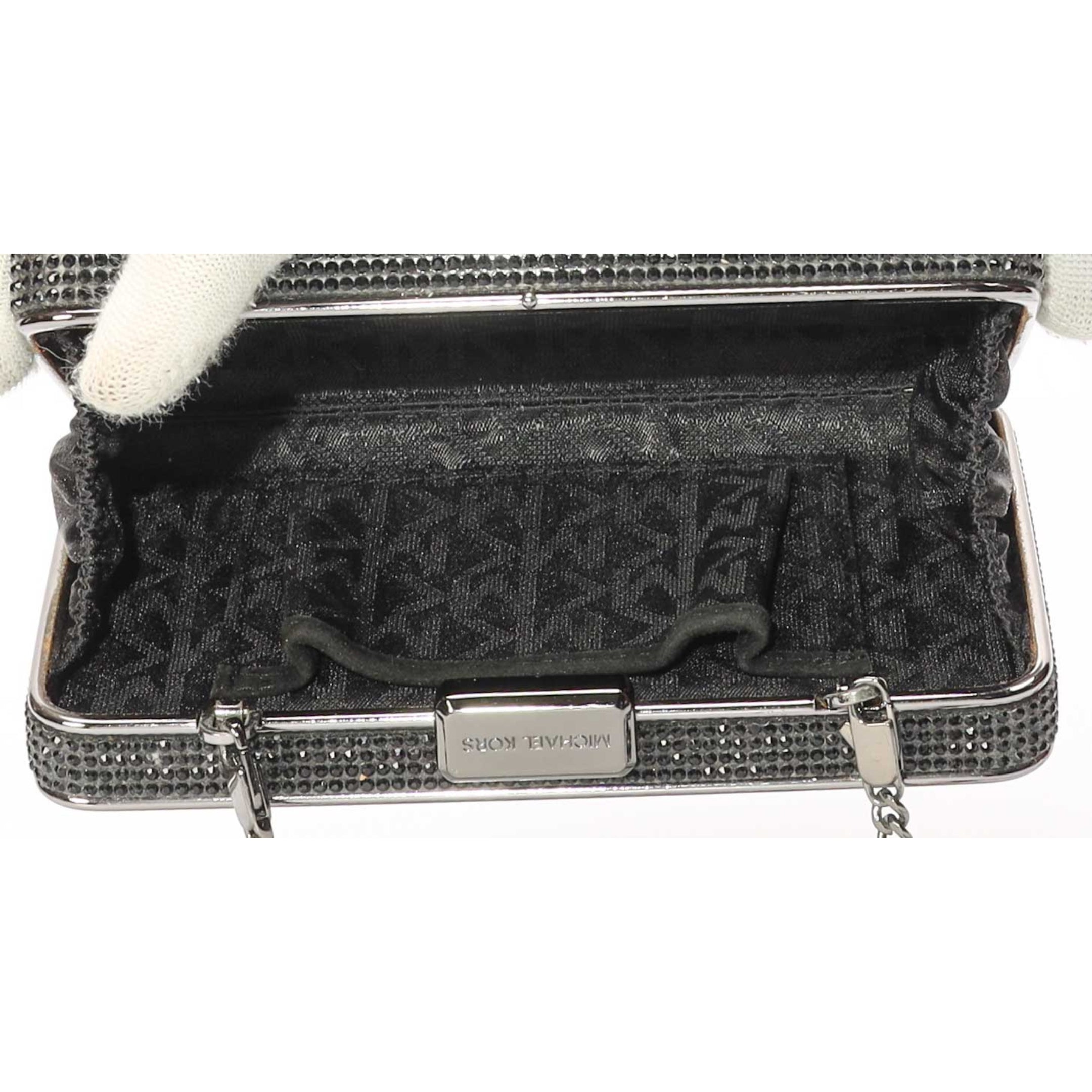 Michael Kors Elsie Black Crystal Clutch