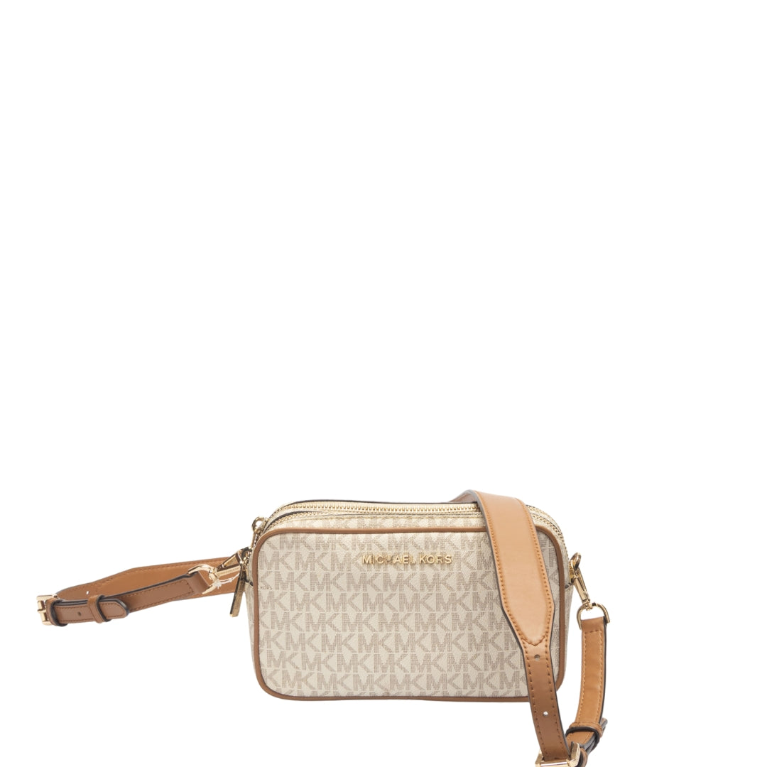 Michael Kors Vanilla Jet Set Logo Crossbody Bag