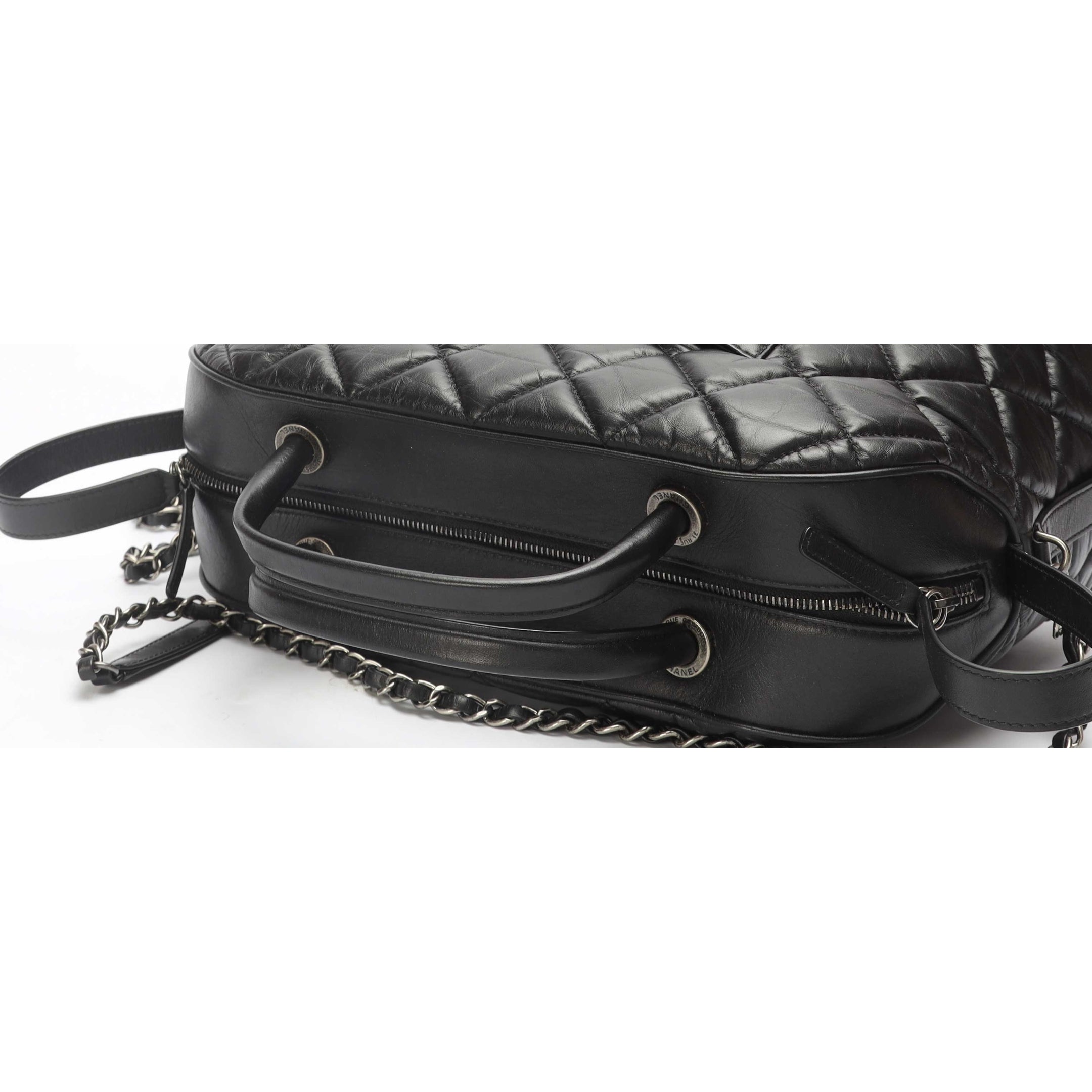 Chanel Black Quilted Bowling Bag