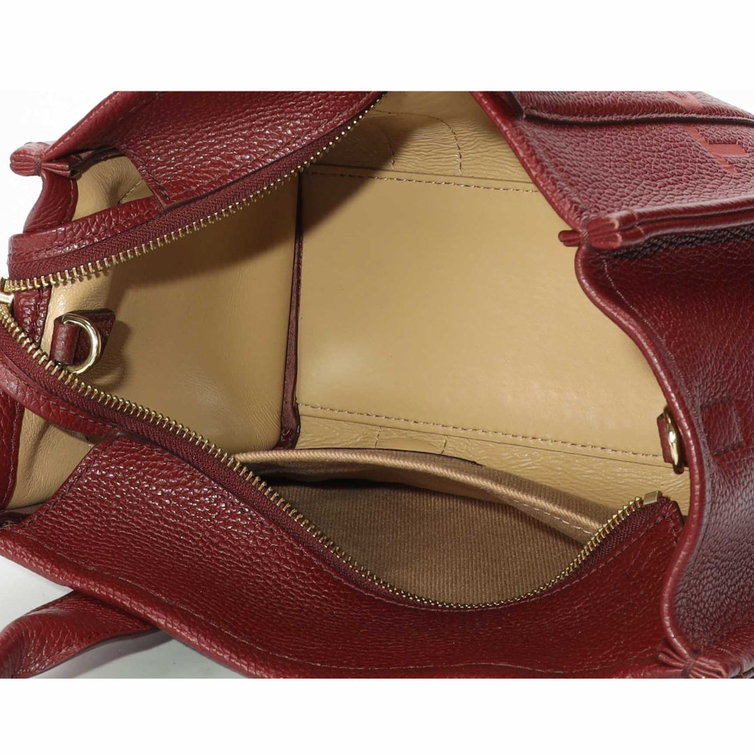 Marc Jacobs Maroon The Leather Small Tote