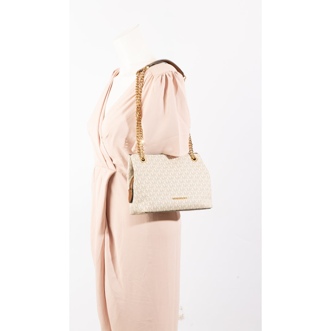 Michael Kors Vanilla Logo Chain Shoulder Bag