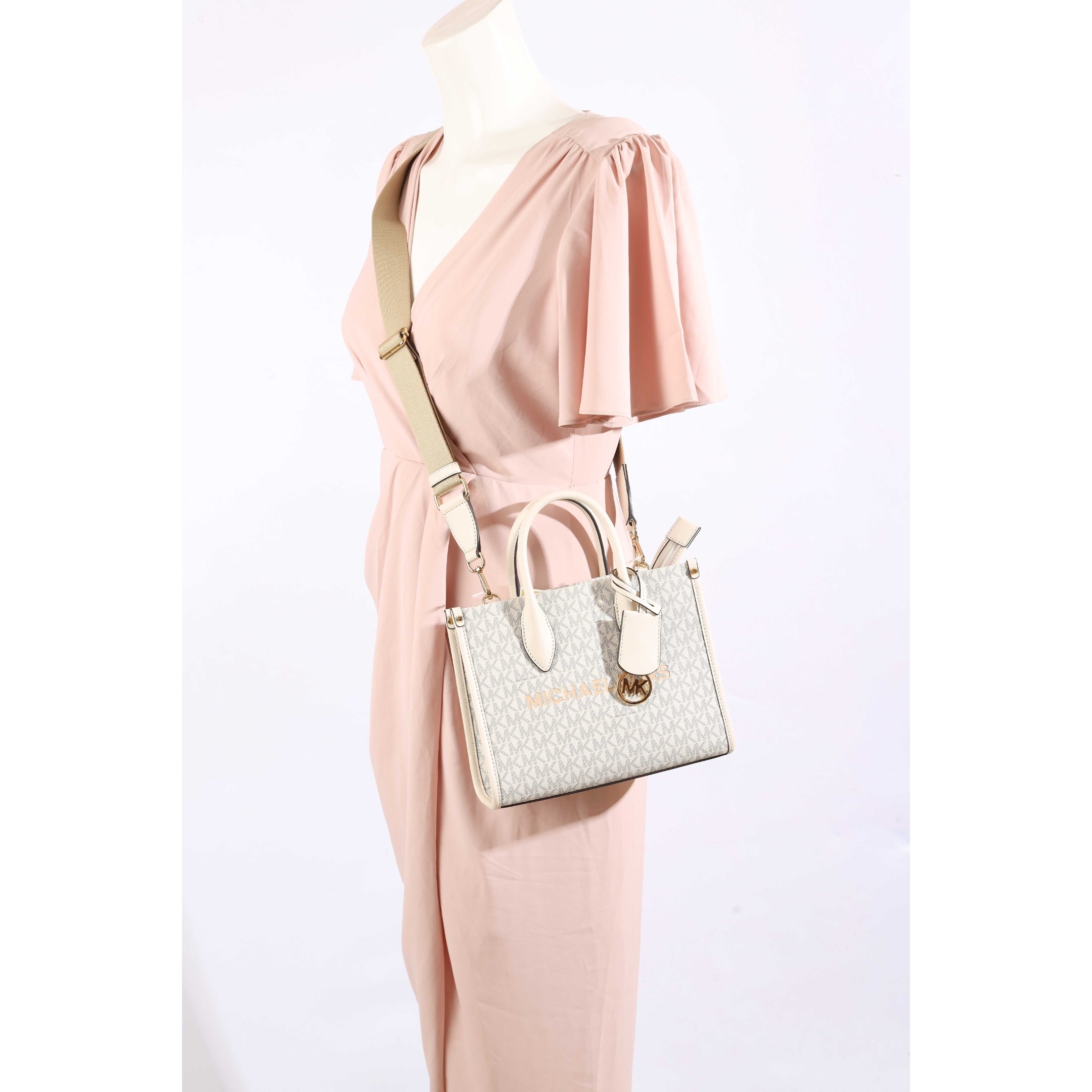 Michael Kors Mirella White Logo Convertible Satchel