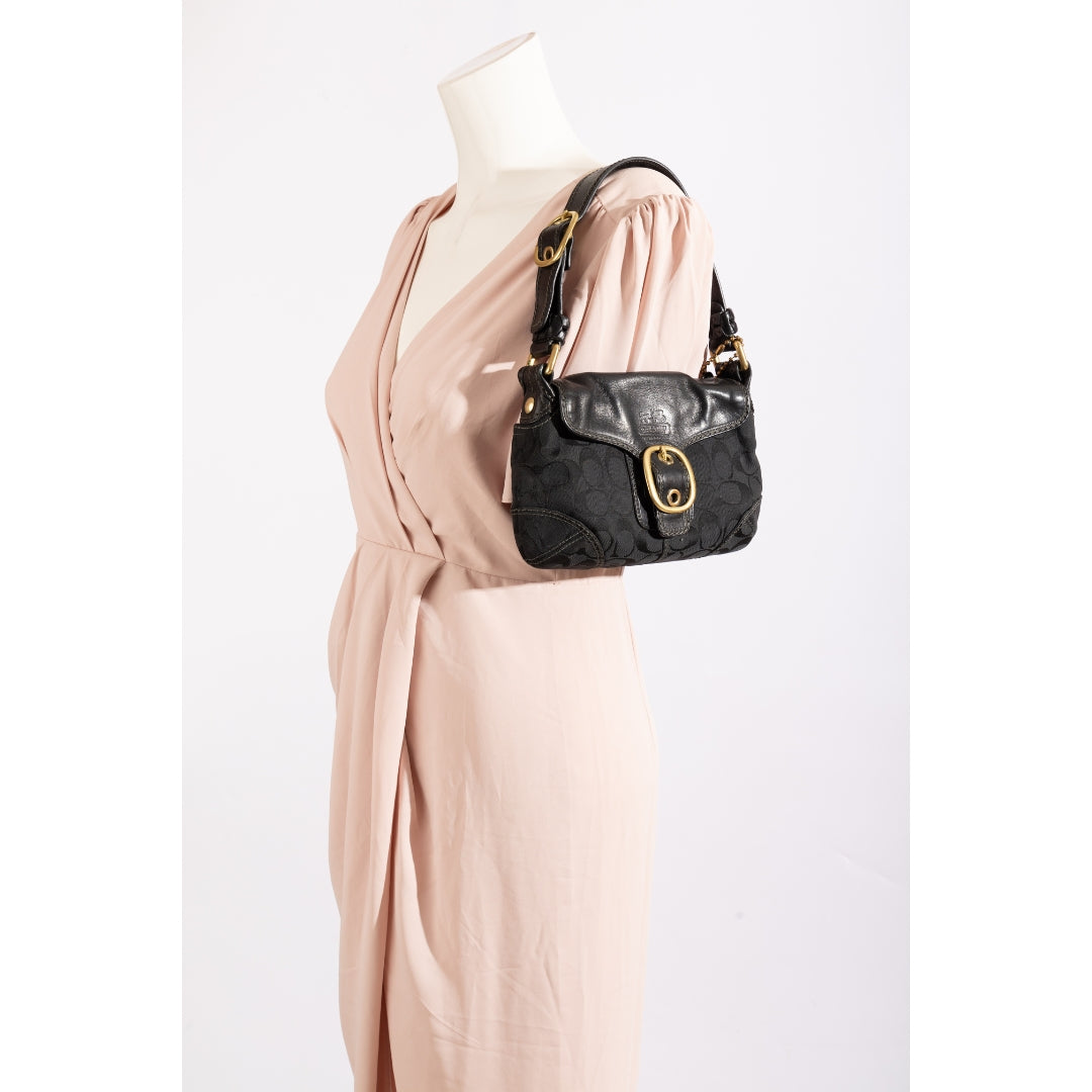 Coach Black Monogram Bleecker Shoulder Bag